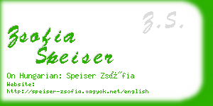 zsofia speiser business card